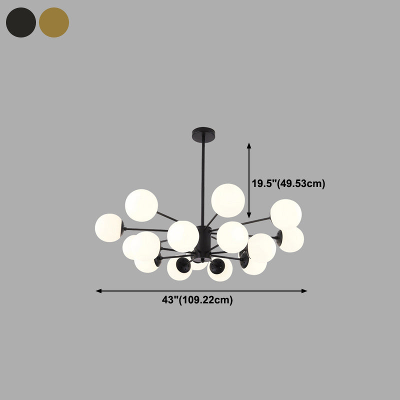 Modern Glass Shade Chandelier Globe Multi Light Chandelier Pendant for Bedroom