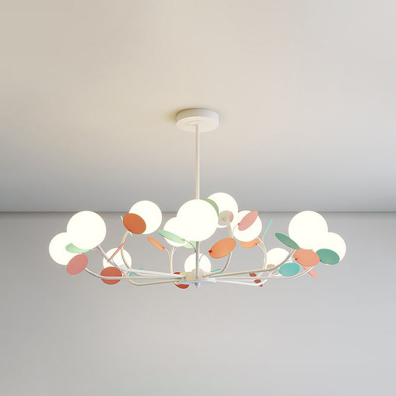 Lámpara de araña de forma esférica de estilo moderno de vidrio múltiple luz colgante para cocina