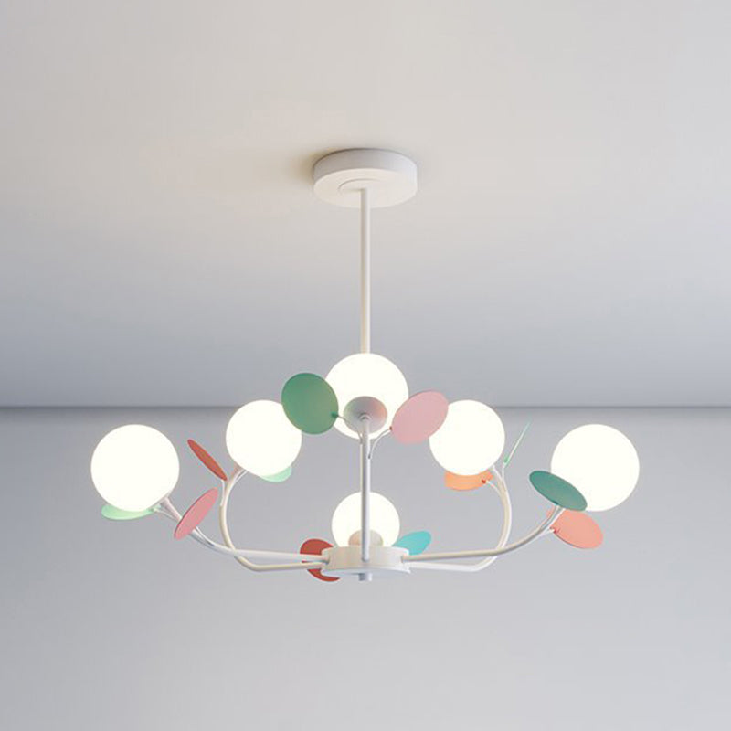 Kugelförmige Form Kronleuchter leichter moderne Glasglas Multi -Licht hängende Licht für die Küche