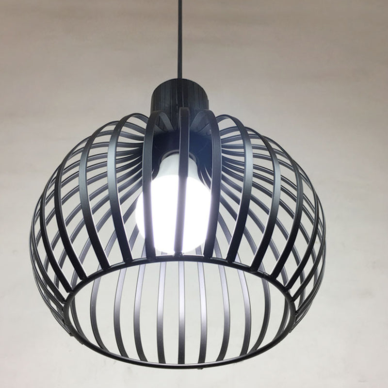 Lámpara de luz colgante esférica de estilo loft 1 lámpara de suspensión de techo de metal bulbo