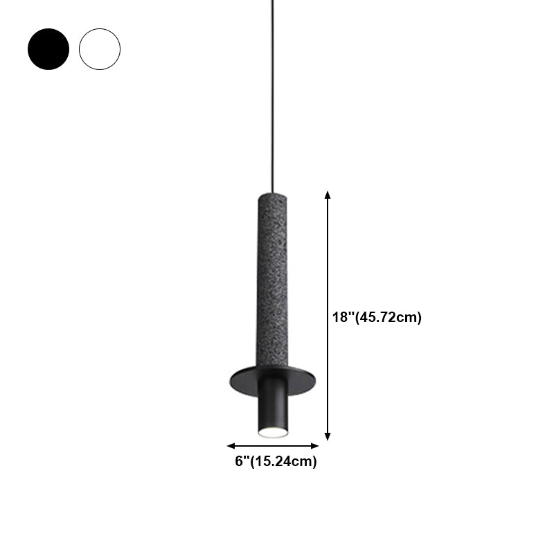 Terrazzo Tubular Pendant Lighting Simplicity LED Hanging Light for Dining Room