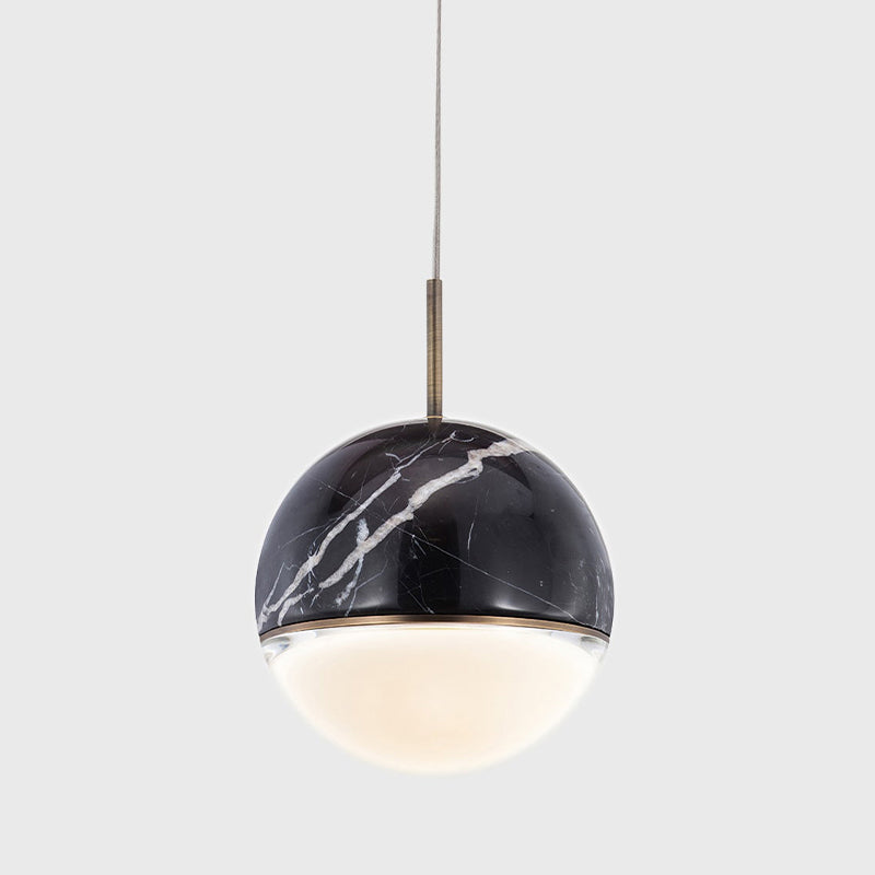 Marble Globe Hanging Light Fixture Postmodern Dining Room LED Pendant Light