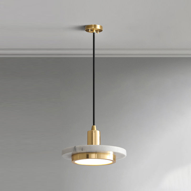 Post-modern Round Pendant Lamp Marble Dining Room LED Hanging Light Fixture