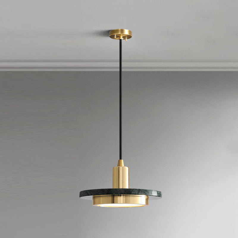 Post-modern Round Pendant Lamp Marble Dining Room LED Hanging Light Fixture