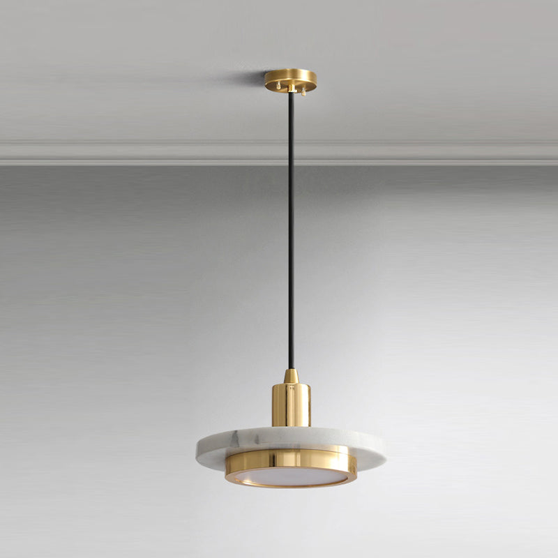 Post-modern Round Pendant Lamp Marble Dining Room LED Hanging Light Fixture