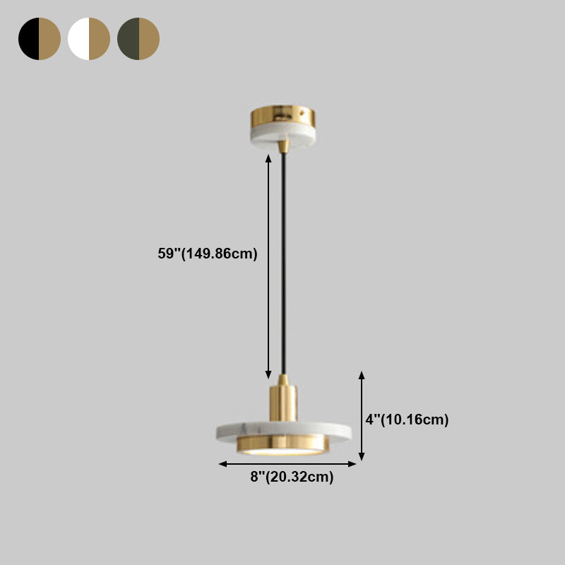 Post-modern Round Pendant Lamp Marble Dining Room LED Hanging Light Fixture