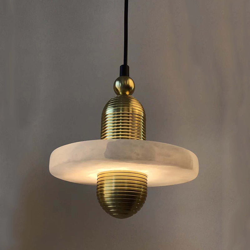 Postmoderne LED -Anhänger Licht Marmor Fliege Saucer -Nachthänzer Licht