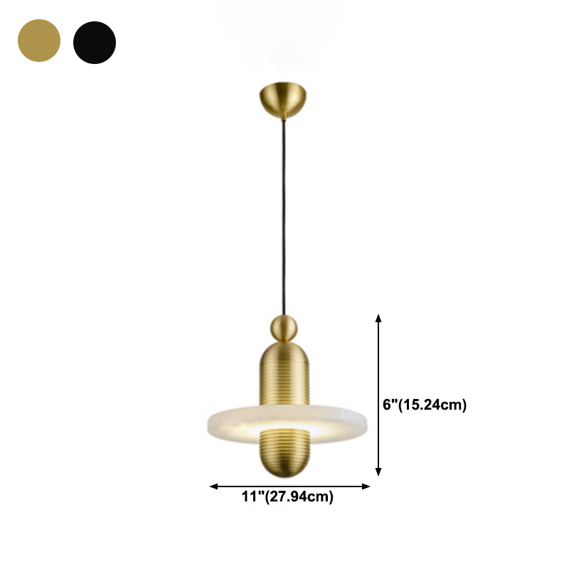 Postmoderne LED -Anhänger Licht Marmor Fliege Saucer -Nachthänzer Licht