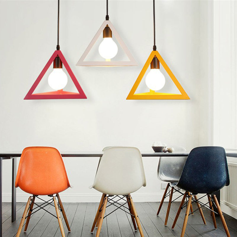 Metal Geometric Pendant Lighting Loft Style 1-Light Restaurant Hanging Lamp