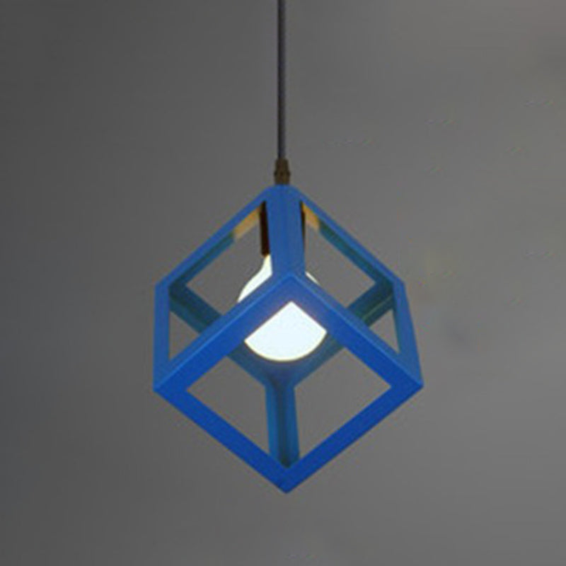 Metal Geometric Pendant Lighting Loft Style 1-Light Restaurant Hanging Lamp