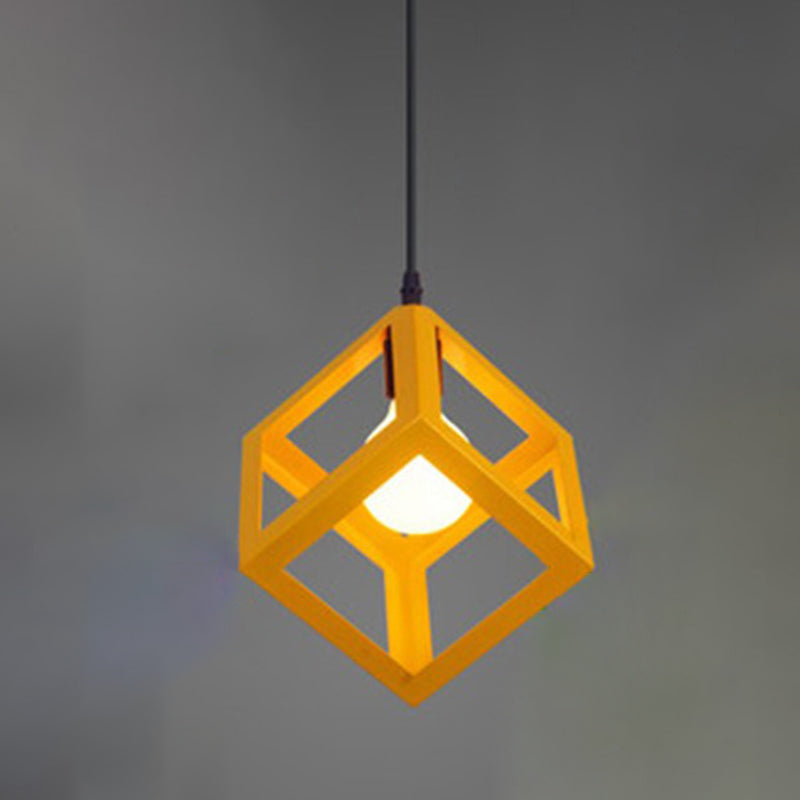 Lámpara colgante geométrica de metal estilo loft estilo restaurante de 1 linda lámpara colgante