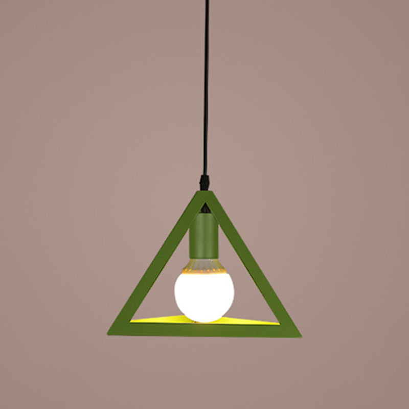 Lámpara colgante geométrica de metal estilo loft estilo restaurante de 1 linda lámpara colgante