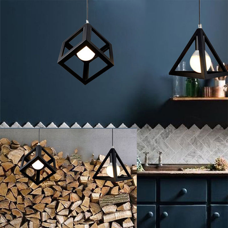 Metalen geometrische hanger verlichting Loft Style 1-Light Restaurant Hanging Lamp