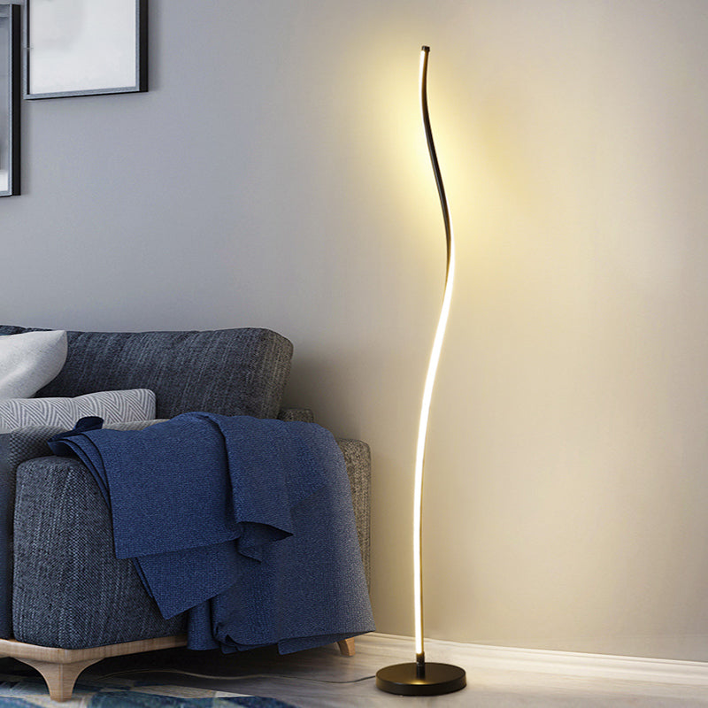 Linear Shape Metal Floor Lights Modern Style 1-Light Floor Lamp