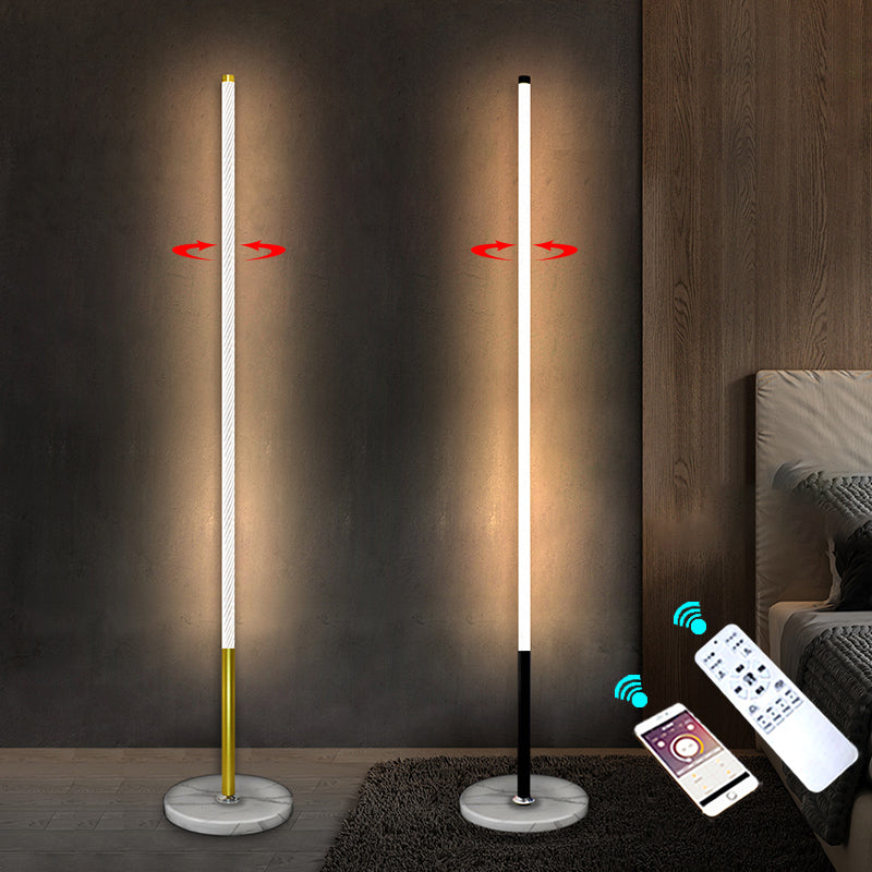 Linear Shape Metal Floor Lights Modern 1 Light Floor Mount Light