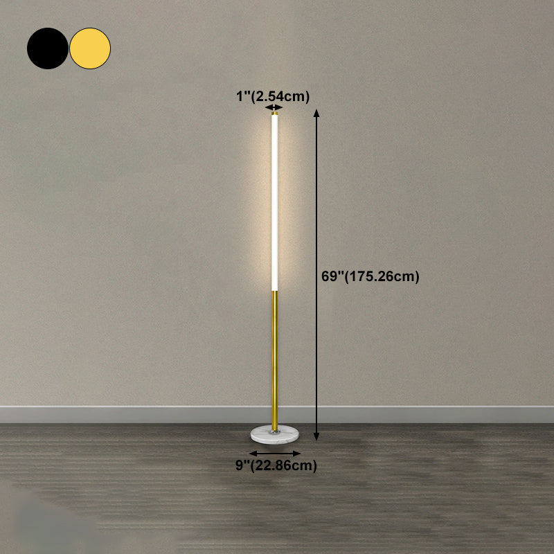 Linear Shape Metal Floor Lights Modern 1-Light Floor Lamp for Living room