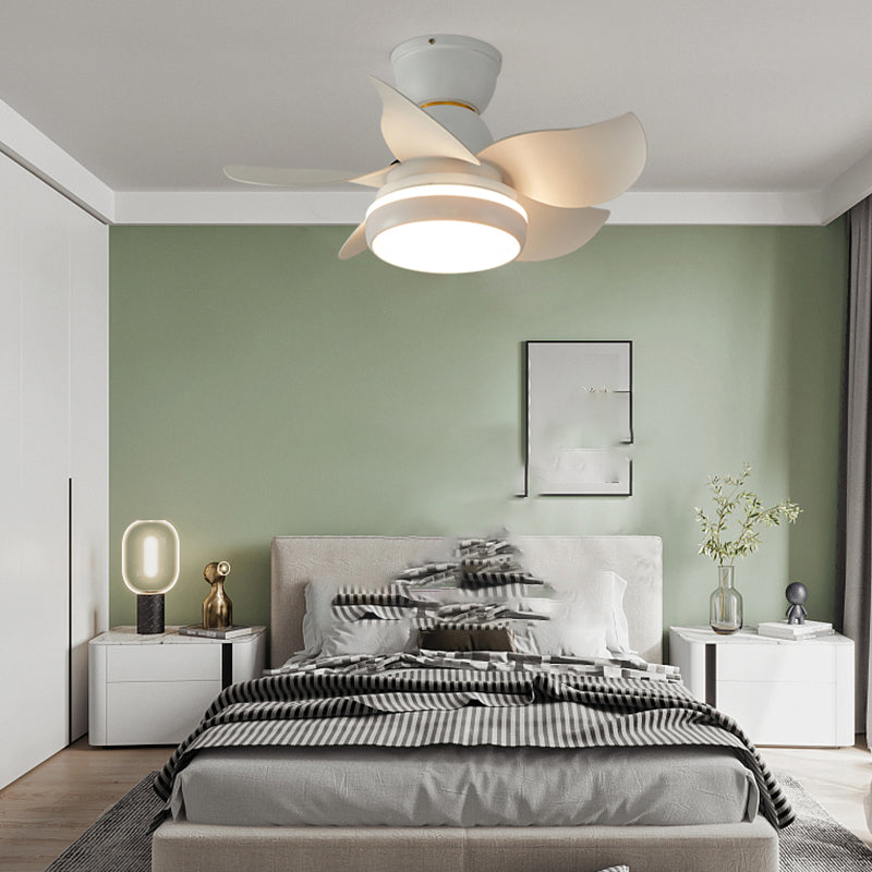 Conversion de fréquence Ventilateur LED Light Macaron Style Kids Room Semi Flush Plafond Light