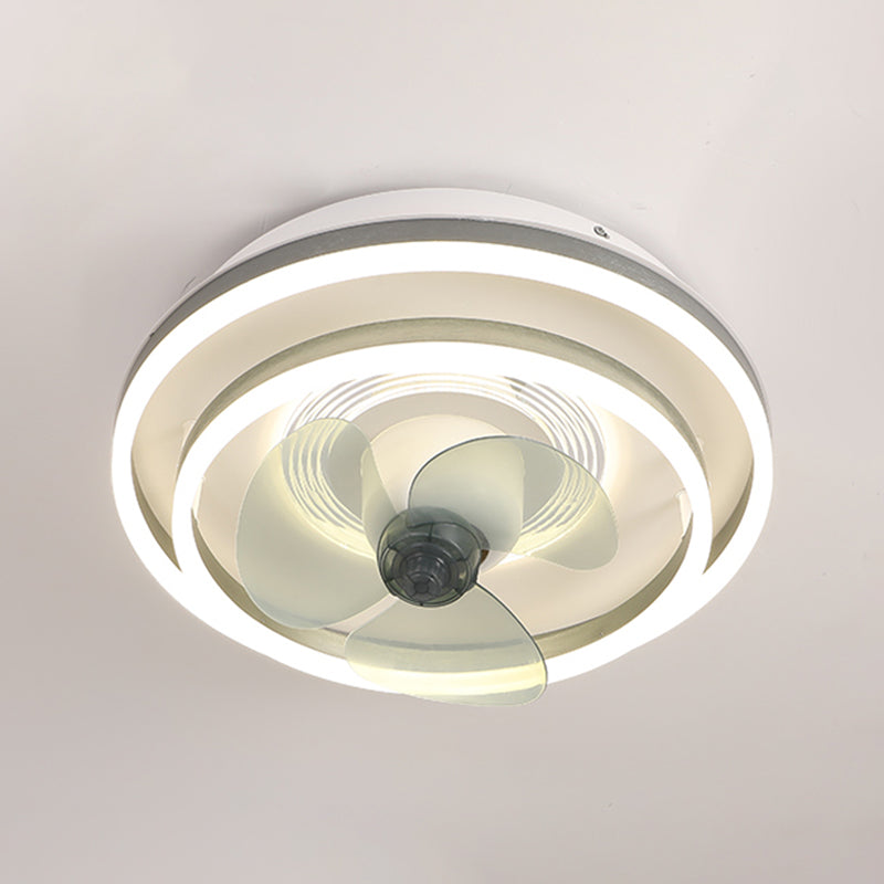 Rotatable-Head Ceiling Fan Lamp Frequency Conversion Modern LED Semi Flush Mount Light