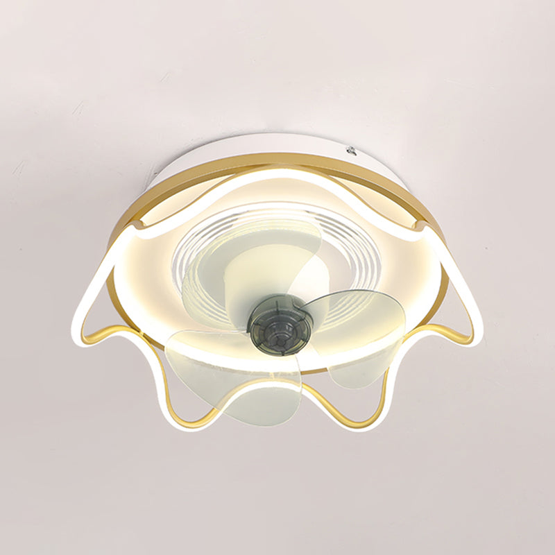 Rotatable-Head Ceiling Fan Lamp Frequency Conversion Modern LED Semi Flush Mount Light