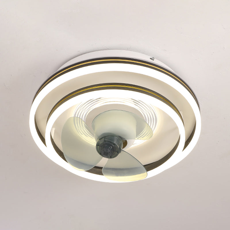 Rotatable-Head Ceiling Fan Lamp Frequency Conversion Modern LED Semi Flush Mount Light