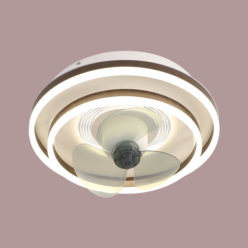 Rotatable-Head Ceiling Fan Lamp Frequency Conversion Modern LED Semi Flush Mount Light