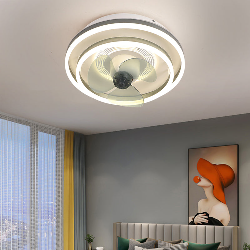 Rotatable-Head Ceiling Fan Lamp Frequency Conversion Modern LED Semi Flush Mount Light