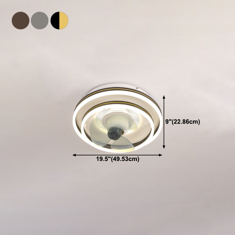 Rotatable-Head Ceiling Fan Lamp Frequency Conversion Modern LED Semi Flush Mount Light