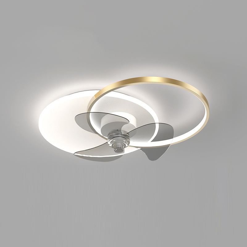Simplicity LED Ceiling Fan Lamp Bedroom Semi Flush Mount Light Fixture