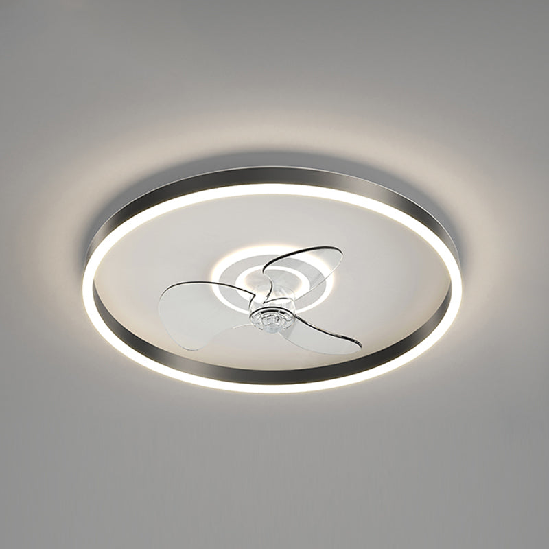Simplicity LED Ceiling Fan Lamp Bedroom Semi Flush Mount Light Fixture