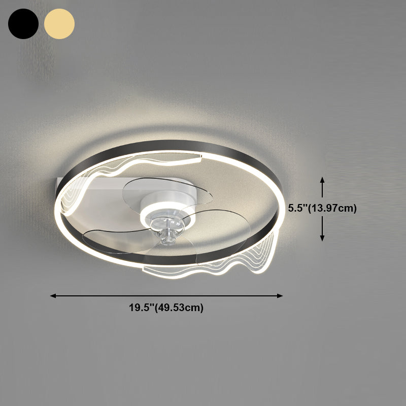 Simplicity LED Ceiling Fan Lamp Bedroom Semi Flush Mount Light Fixture