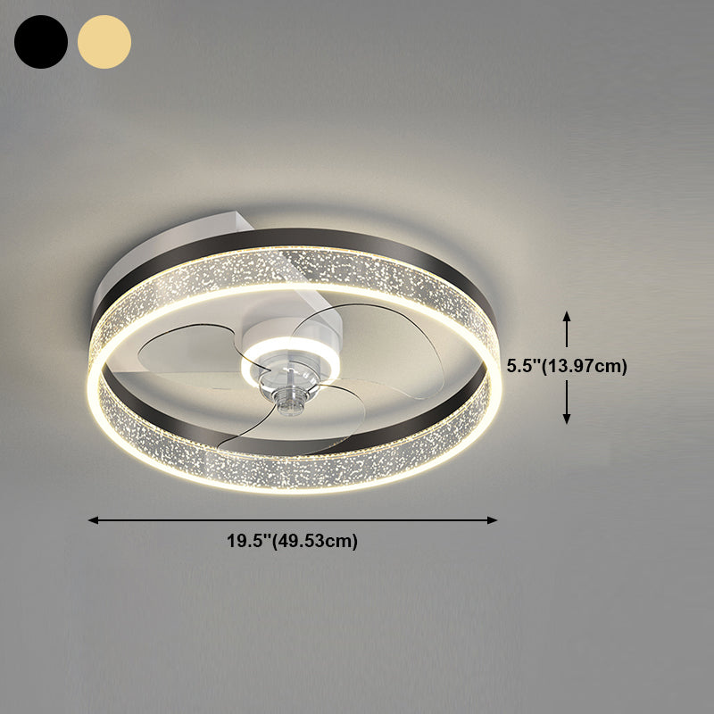 Simplicity LED Ceiling Fan Lamp Bedroom Semi Flush Mount Light Fixture