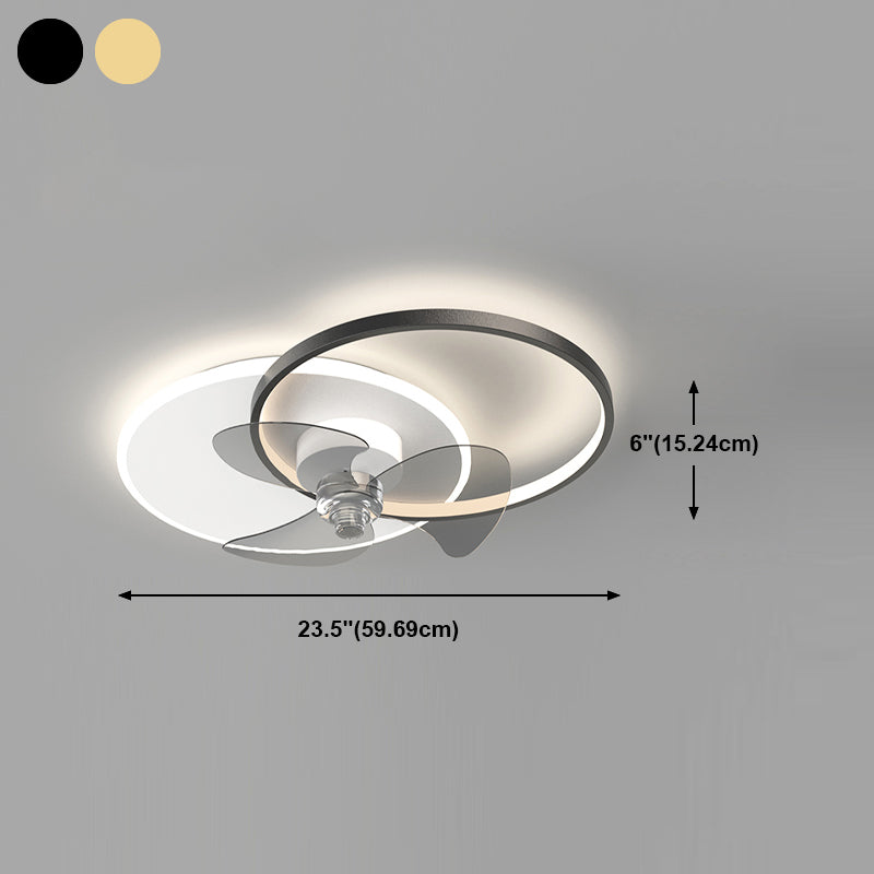 Simplicity LED Ceiling Fan Lamp Bedroom Semi Flush Mount Light Fixture