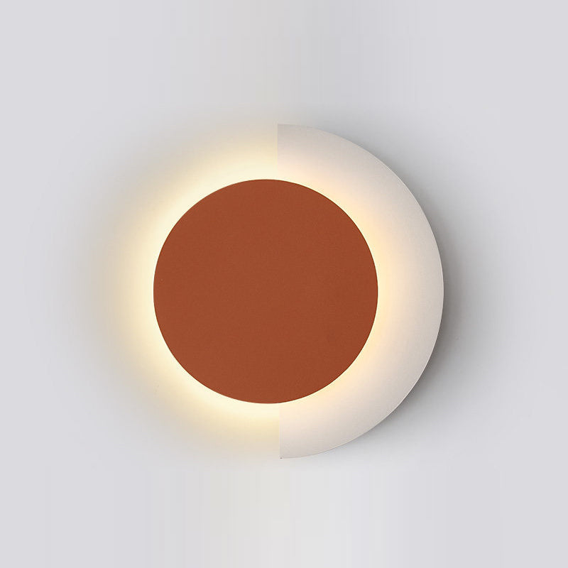 Decorative Round LED Sconce Light Metallic Living Room Background Wall Light