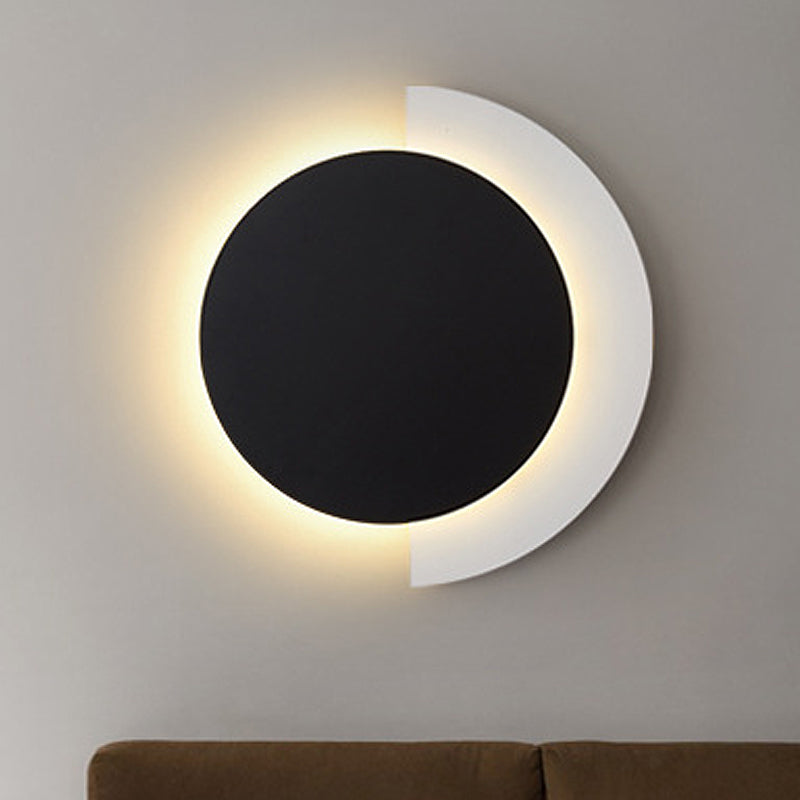 Decorative Round LED Sconce Light Metallic Living Room Background Wall Light
