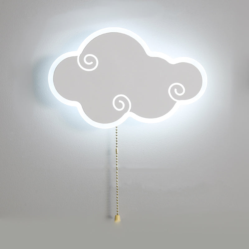 Metal Cloud Shape Wall Mount Lighting Kid Style 1-Light Wall Mounted Light Fixture