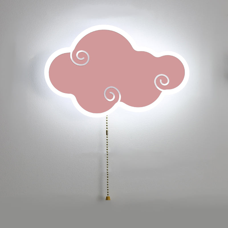 Metal Cloud Shape Wall Mount Lighting Kid Style 1-Light Wall Mounted Light Fixture