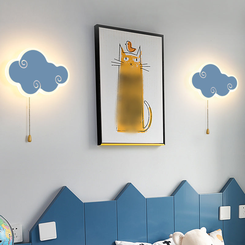 Lampada da parete a parete a forma di nuvola in metallo a 1 luci a parete montata a parete