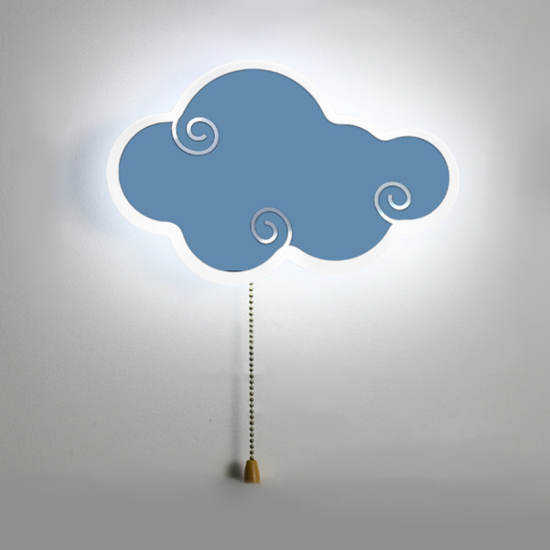Metal Cloud Shape Wall Mount Lighting Kid Style 1-Light Wall Mounted Light Fixture