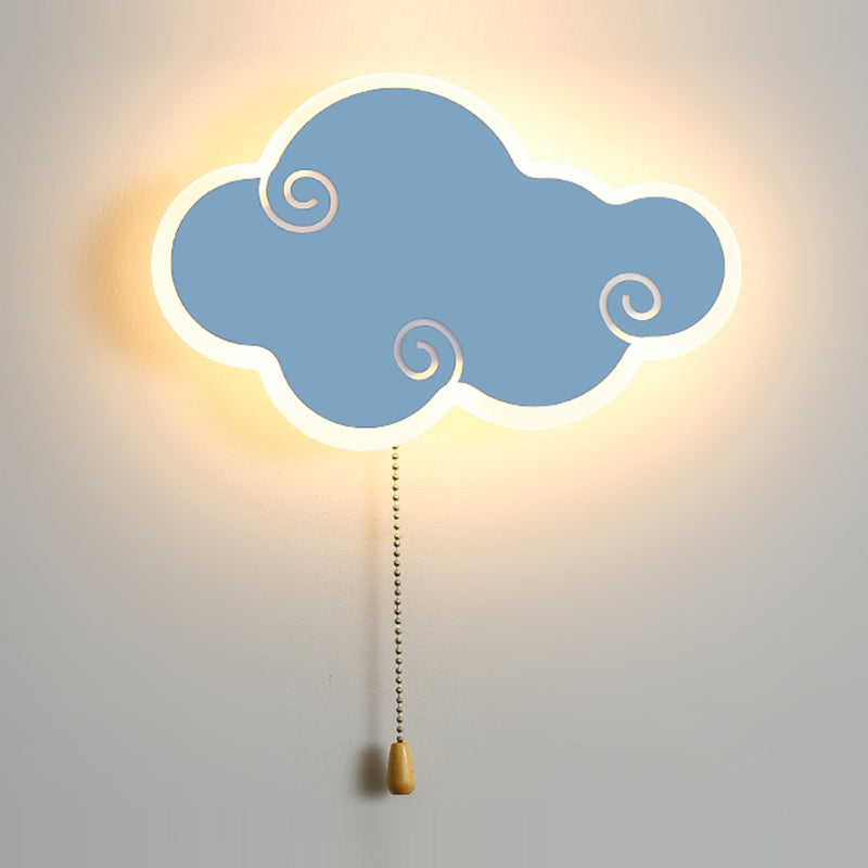 Lampada da parete a parete a forma di nuvola in metallo a 1 luci a parete montata a parete