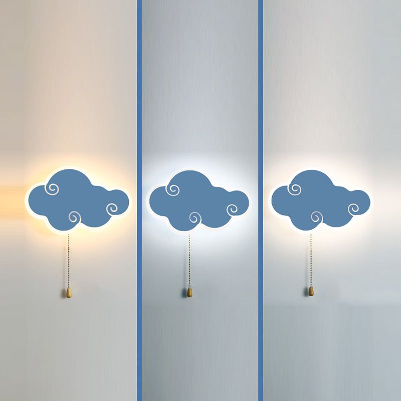 Lampada da parete a parete a forma di nuvola in metallo a 1 luci a parete montata a parete