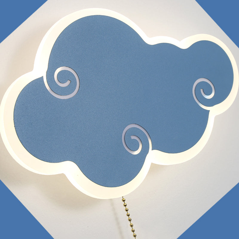 Lampada da parete a parete a forma di nuvola in metallo a 1 luci a parete montata a parete