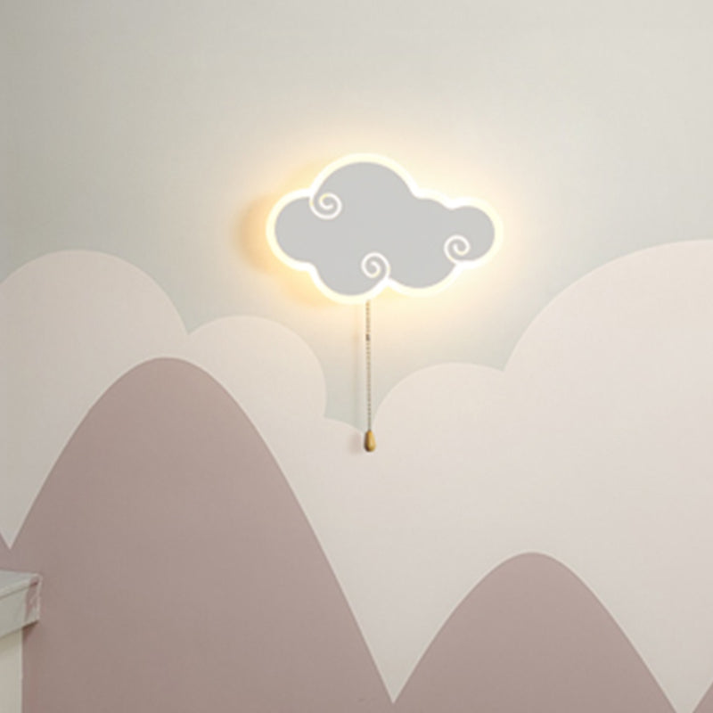 Lampada da parete a parete a forma di nuvola in metallo a 1 luci a parete montata a parete