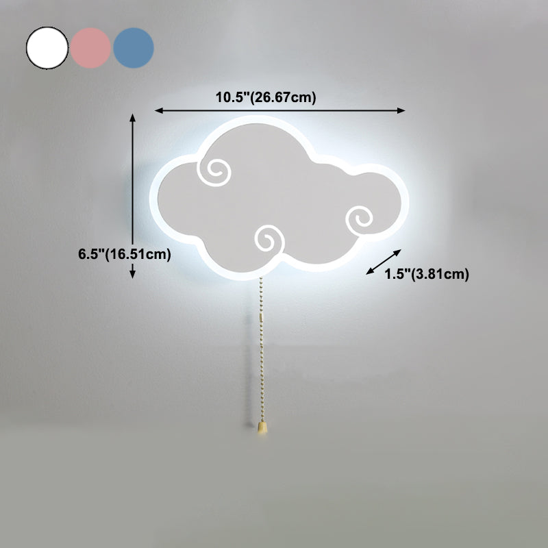 Lampada da parete a parete a forma di nuvola in metallo a 1 luci a parete montata a parete
