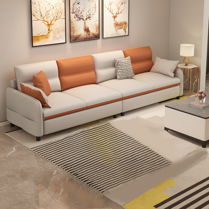 Contemporary Fabric Loose Back Sofa 29.53"High Pillow Top Arm Sofa with Storage