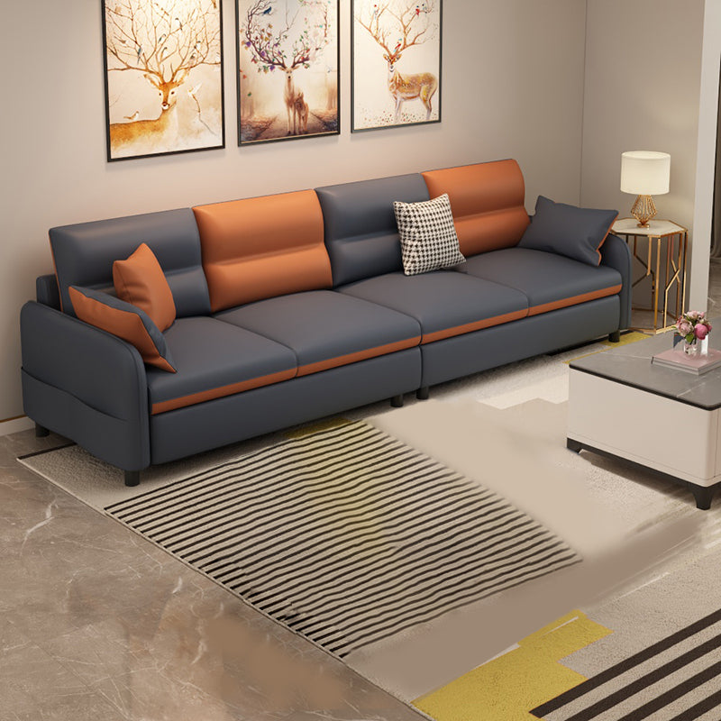 Contemporary Fabric Loose Back Sofa 29.53"High Pillow Top Arm Sofa with Storage
