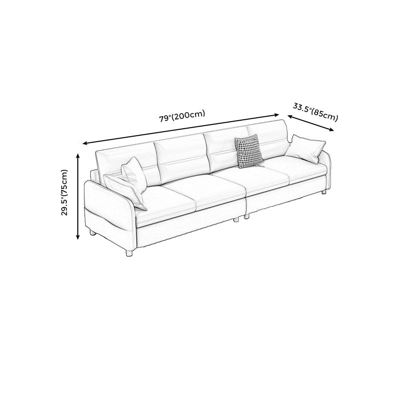 Contemporary Fabric Loose Back Sofa 29.53"High Pillow Top Arm Sofa with Storage