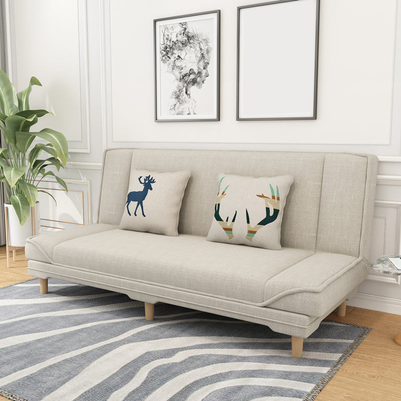 Contemporary Linen Armless Standard Sofa Bed Dual Purpose Sofa for Living Room