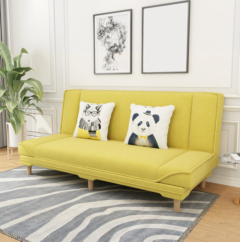 Contemporary Linen Armless Standard Sofa Bed Dual Purpose Sofa for Living Room