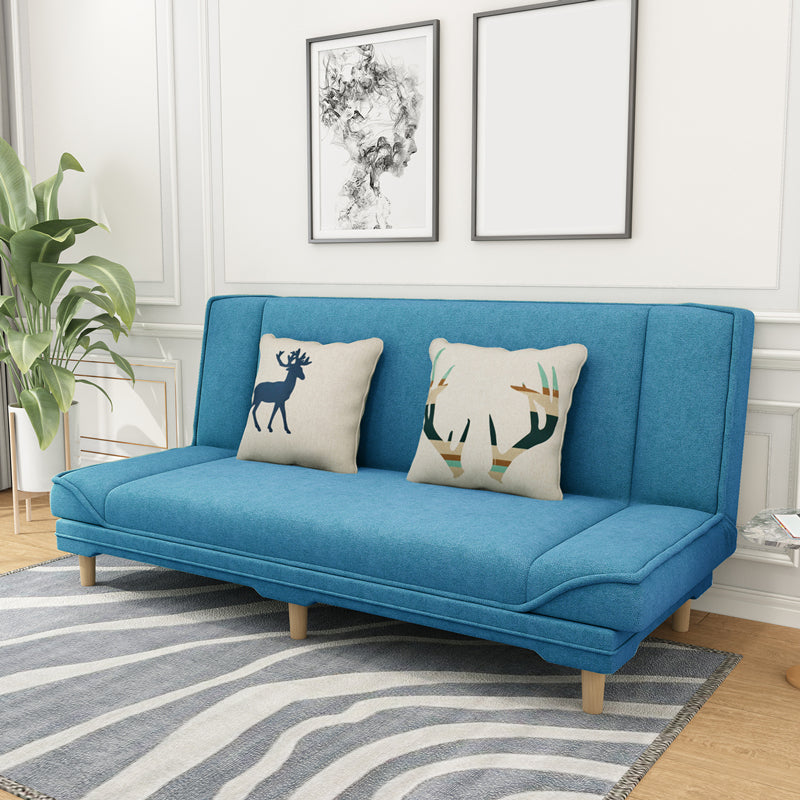 Contemporary Linen Armless Standard Sofa Bed Dual Purpose Sofa for Living Room