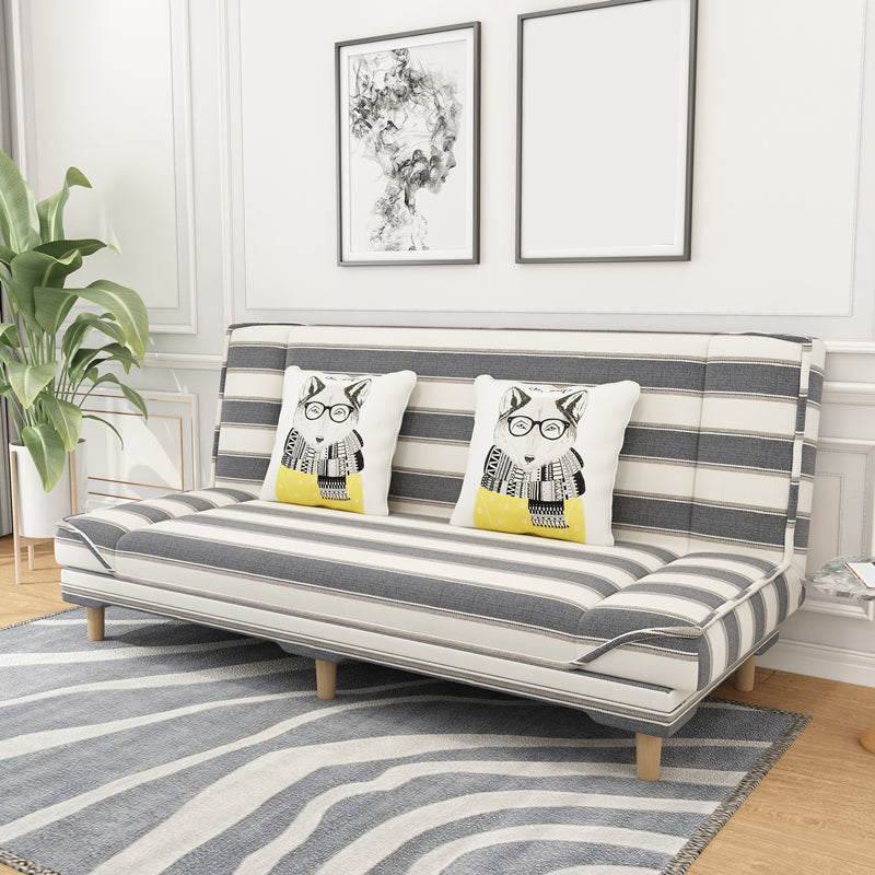 Contemporary Linen Armless Standard Sofa Bed Dual Purpose Sofa for Living Room
